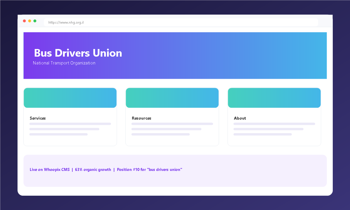 Bus Drivers Union organization platform CMS