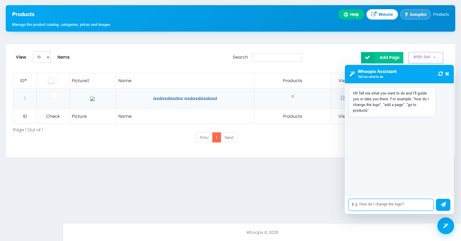 WPIX Products module