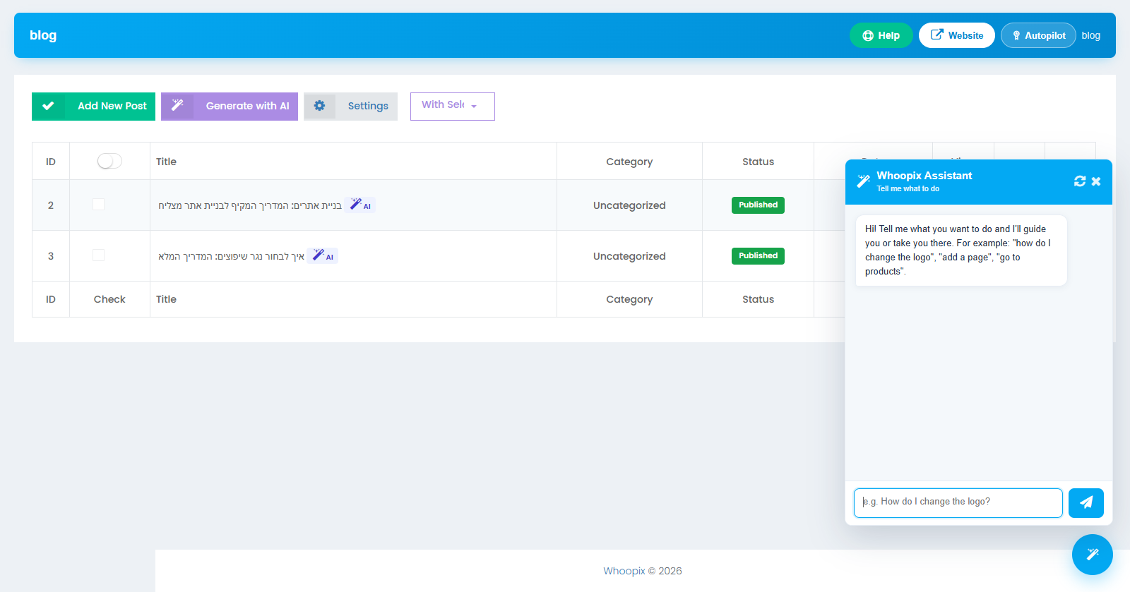 WPIX CMS blog and content publishing module